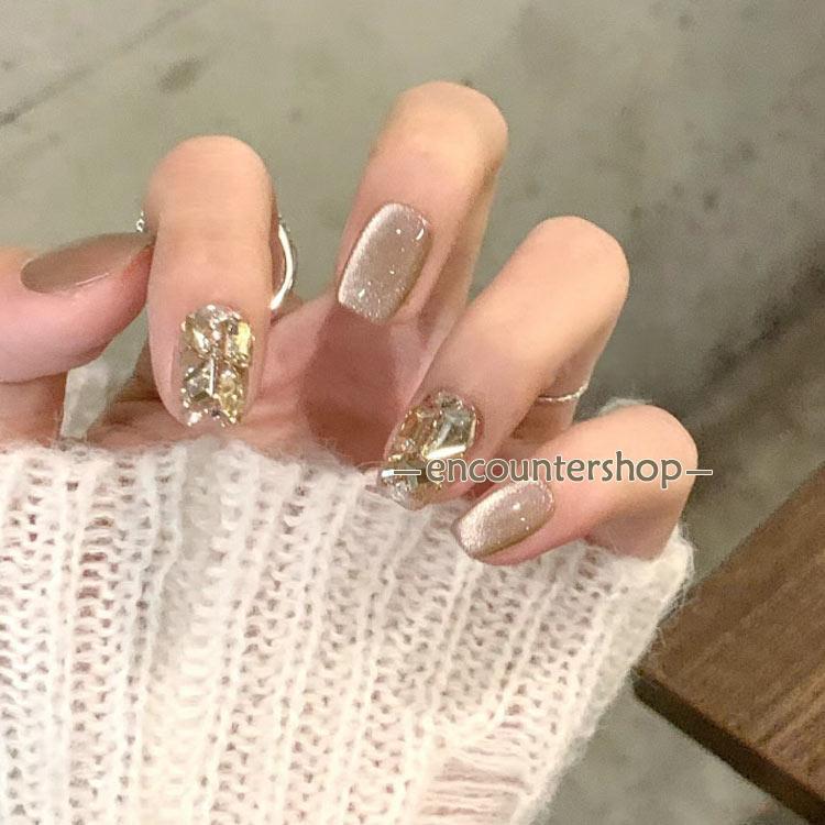 つけ爪 【24枚入り】ネイルチップ ネイル ジェルネイル 【24枚入り】ネイルチップ キャッツアイ マグネットネイル セルフネイル ダイヤモンド ネイ