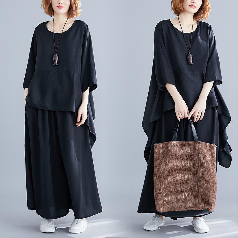 セットアップ 2点セットアップ 2点セット セット トップス+ズボン トップス+パンツ プルオーバー ズボン パンツ 半袖 レディース 無地 Vネック ゆったり 夏