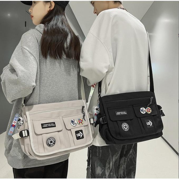 乐天商城 - ショルダーバッグ メンズ 大きめ 帆布 メッセンジャーバッグ 斜めがけバッグ マチ広い ズックバッグ おしゃれ 男性 かばん 大容量 ポケット 多い