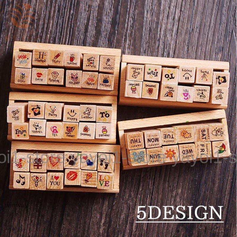 樂天商城 - スタンプ ミニスタンプ ハンコ スケジュールスタンプ 可愛い かわいい 事務用品 木箱 種類豊富 デザイン豊富 雑貨 イラスト入り