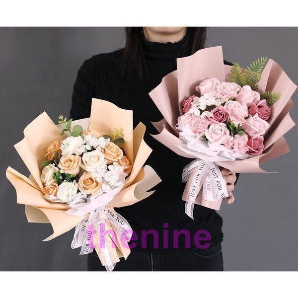 ソープフラワー花束花弁ブーケ石鹸のお花ボックス薔薇ひまわり向日葵ローズお祝い