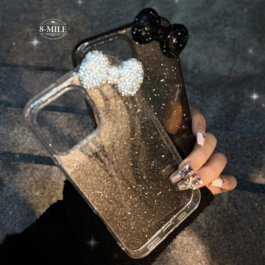 Rakuten - 「」ギャル系　リボン　スマホケース　iPhone16Proケース　iPhone15ProMaxケース、iPhone12，13，14，15，16，17ケース　キラキラ　きらきら
