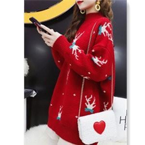 Rakuten - セーター ニット レディース 長袖 タートルネック ノルディック柄 秋冬 クリスマス プルオーバー ゆったり 防寒 あったか おしゃれ 秋物 冬物 新作