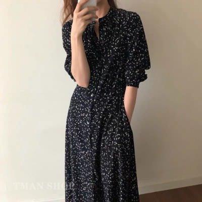 Rakuten - ワンピース レディース 長袖 ロング丈 Vネック 花柄 20代30代40代 フレア 体型カバー 着痩せ オシャレ きれいめ 通勤 OL おしゃれ レトロ 可愛い 春秋 新作