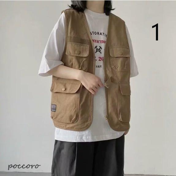 Rakuten - ベスト メンズ レディース ジレベスト ワークベスト バッグ ノースリーブ 秋 夏 春 男女兼用