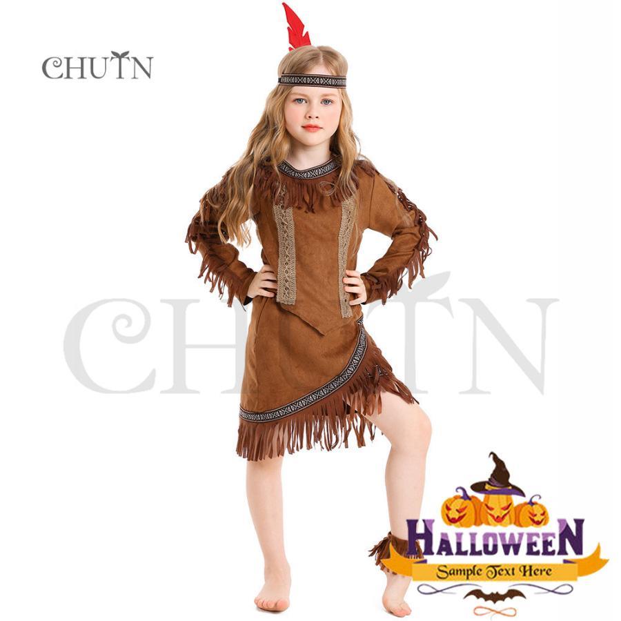 Rakuten - ハロウィン クレオパトラ 衣装 子供 コスプレインディアンガール 大人サイズ INDIAN 先住民 ネイティブアメリカン カワイイ クリアストー