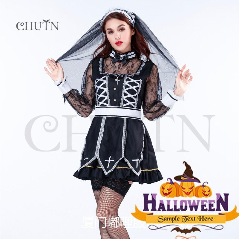 ハロウィン コスプレ 仮装 ゾンビの花嫁ウエディングドレスゾンビ Halloween吸血鬼 大人用コスチューム ホラー オバケ屋敷 衣装 セット パーティー(4.0)
