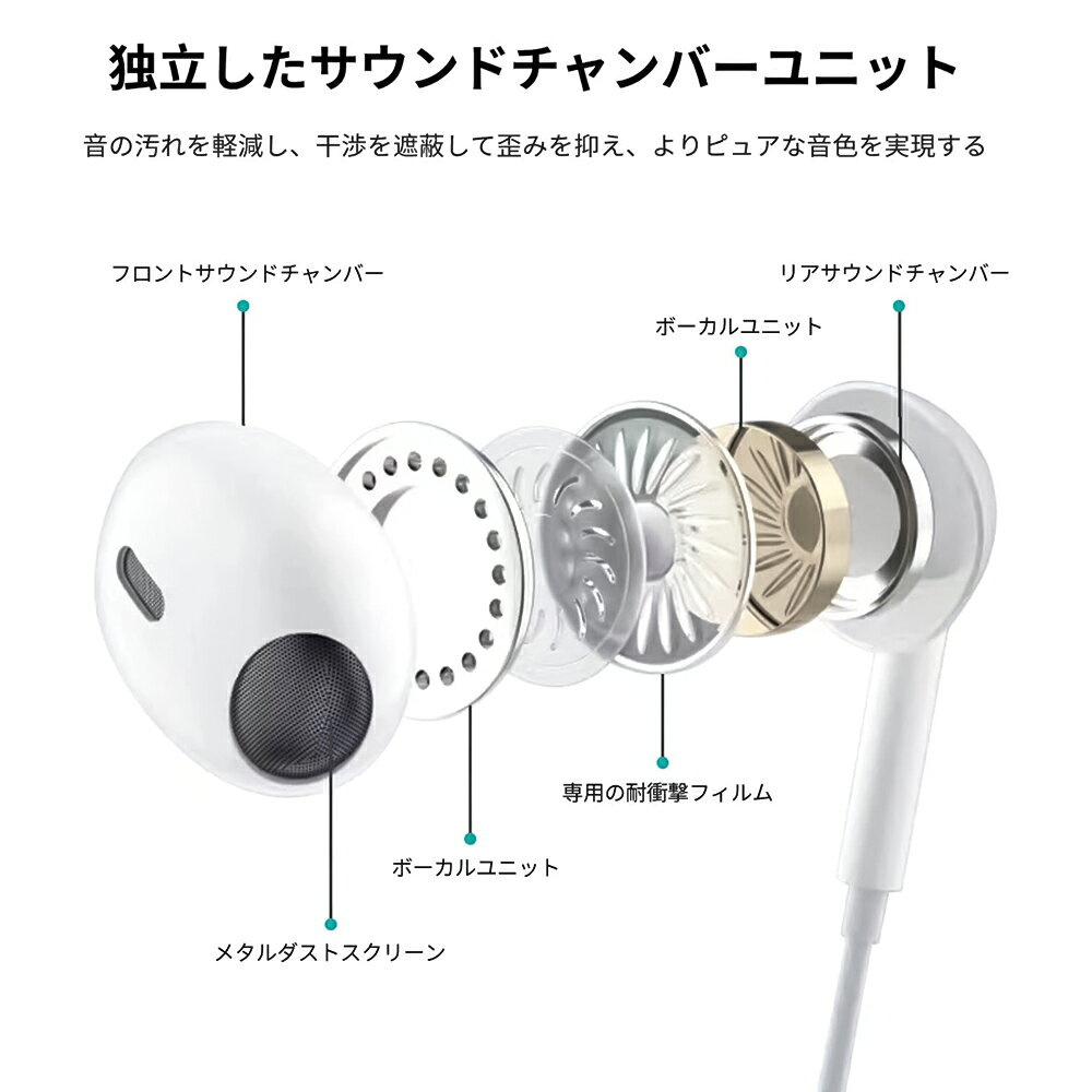 タイプc イヤホン Type-C 【2024新版】イヤホン 有線 HIFI音質 音量調節 重低音 ノイズキャンセリング マイク付き 通話可能 ハイレゾ クリア通話 ステレオイヤフォン ヘッドホン Type Cインターフェース使用 iPhone 15/iPad/AQUOS/Xperia/Galaxy/arrows/OPPO/Google 対応 deyot-10000061 申火電子shop 楽天市場店 サンプル画像2