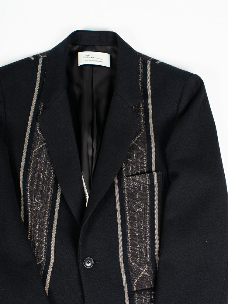 アズマ　TALLIT STRIPE JACKET ブラック テーラードジャケット 東京コレクションブランド メンズ