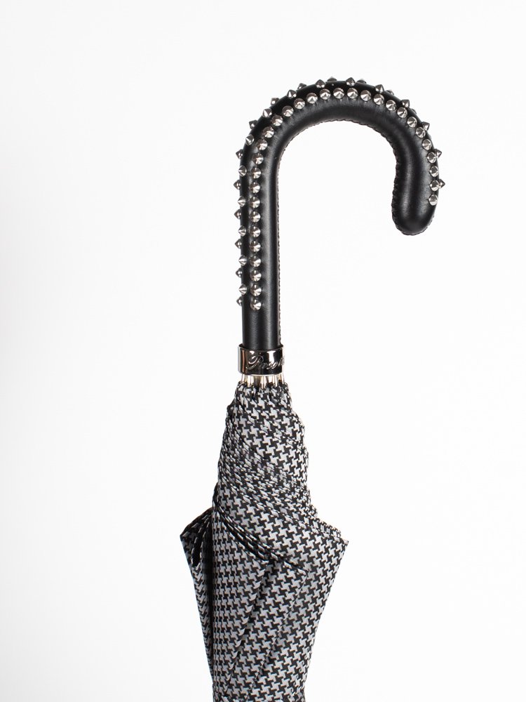 パソッティ HOUNDSTOOTH CHECK UMBRELLA WITH STUDS HANDLE 傘 スタッズ メンズ 長傘 お洒落 メンズおしゃれ