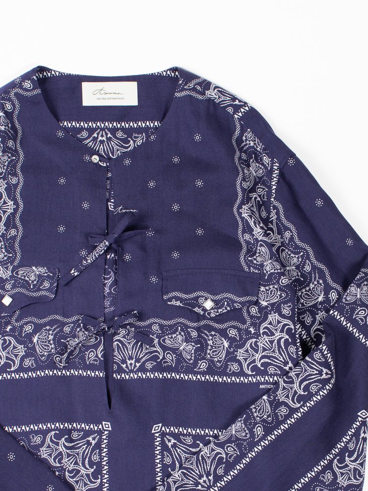 アズマ BANDANA PULLOVER SHIRT BLUE バンダナシャツ プルオーバーシャツ 東京コレクションブランド メンズ