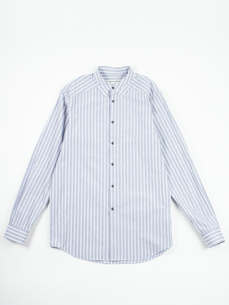  マサオシミズ Trompe l'oeil Collar Shirt トロンプルイユシャツ バンドカラーシャツ ストライプシャツ