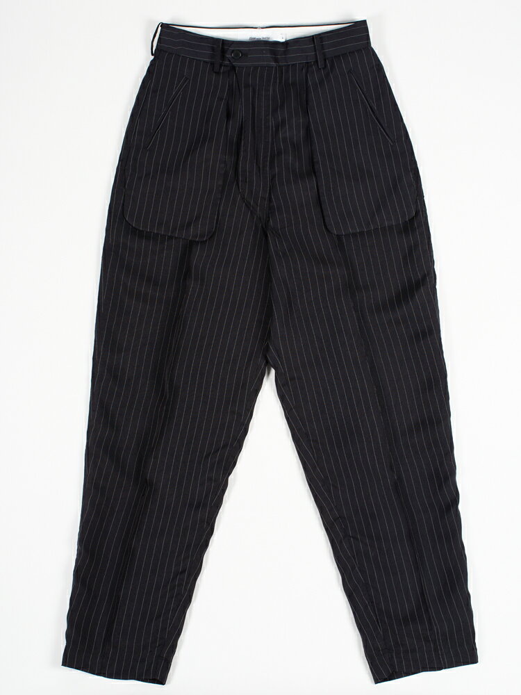 【JOHN MASON SMITH】 ジョンメイソンスミス WASHED CUPRO STRIPE INSIDE OUT TROUSERS NAVY STRIPE ウォッシュドキュプラストライプインサイドアウトトラウザーズ スラックス パンツ