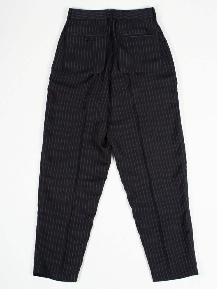【JOHN MASON SMITH】 ジョンメイソンスミス WASHED CUPRO STRIPE INSIDE OUT TROUSERS NAVY STRIPE ウォッシュドキュプラストライプインサイドアウトトラウザーズ スラックス パンツ