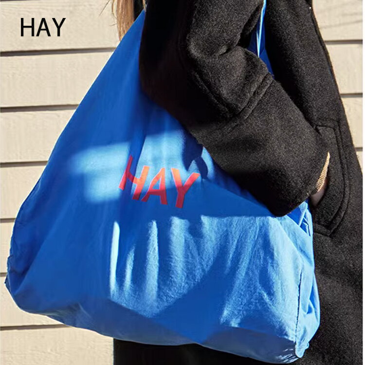 即納 純正新品 ヘイ エコバッグ HAY Blue Tote Bag ブルー トートバッグ 多収納 A4対応 肩掛け かわいい 丈夫 通勤バッグ 通学 大学生 [並行輸入品]