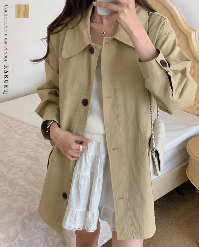 樂天商城 - ≪送料無料≫ カジュアルコート レーディス ミドル丈 トレンチコート 春 スプリングコート