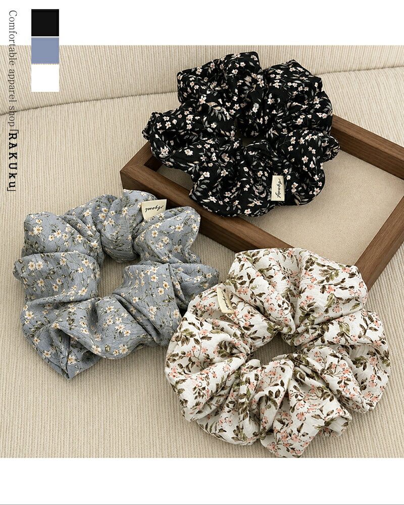樂天商城 - 【3color】フラワーブーケシフォンシュシュ ビッグシュシュ