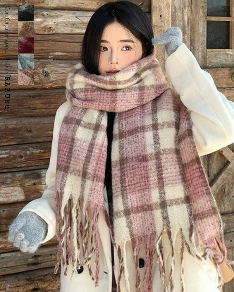 5colorチェック柄ボリュームフ...