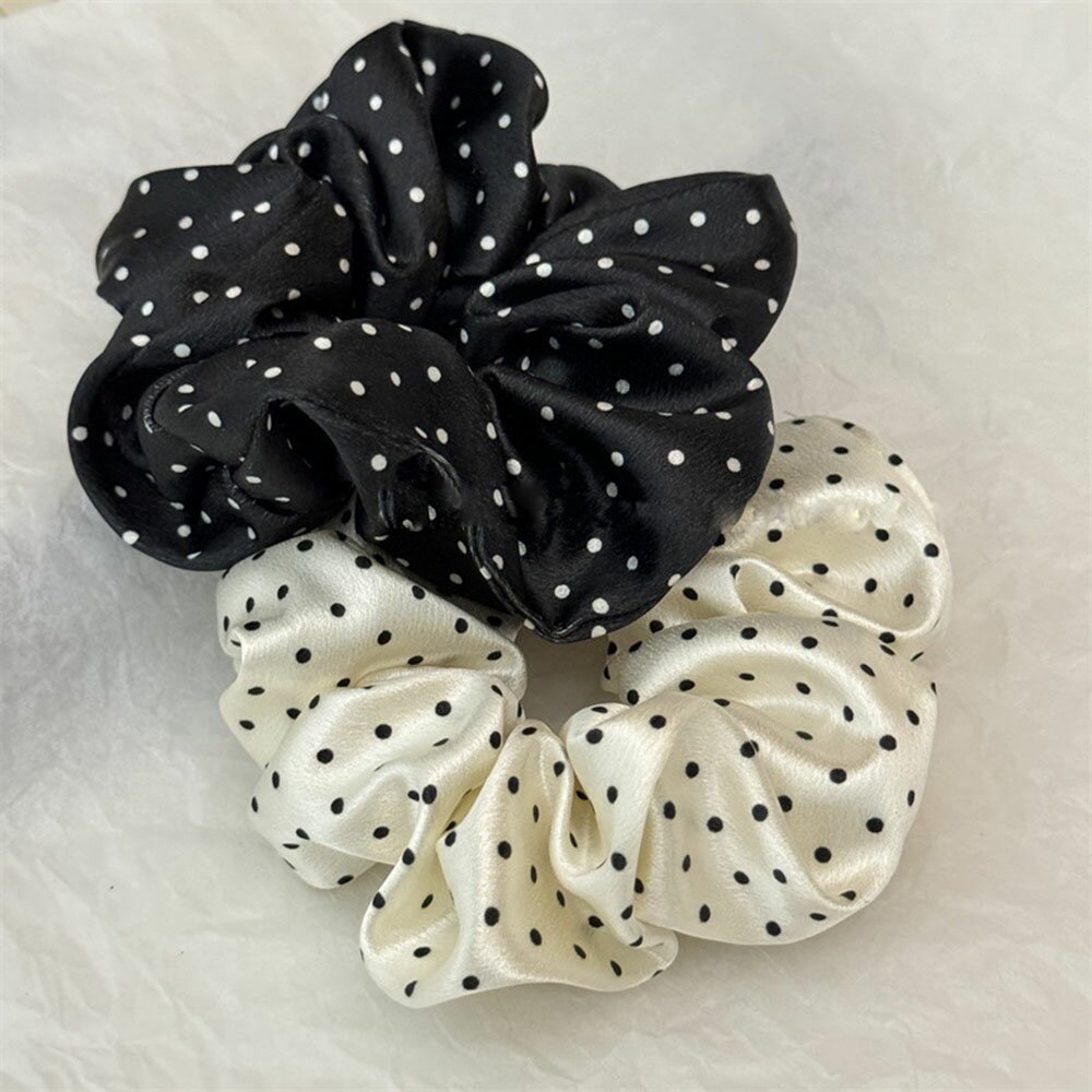 樂天商城 - ドット柄 シュシュ 上品 ヘアアクセサリー 大人かわいい 韓国風 シンプル
