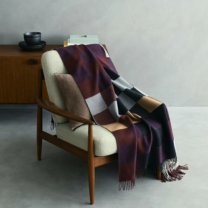 【ロゴ入りボックス入り】北欧 Silkeborg Uldspinderi シルケボーウルドスピンデリ スロー プレインビート 130×190cm ウォームレッド 00-1151-1222/ハニーローズ 00-1151-1221/ミューテッドブルー 00-1151-1225 3