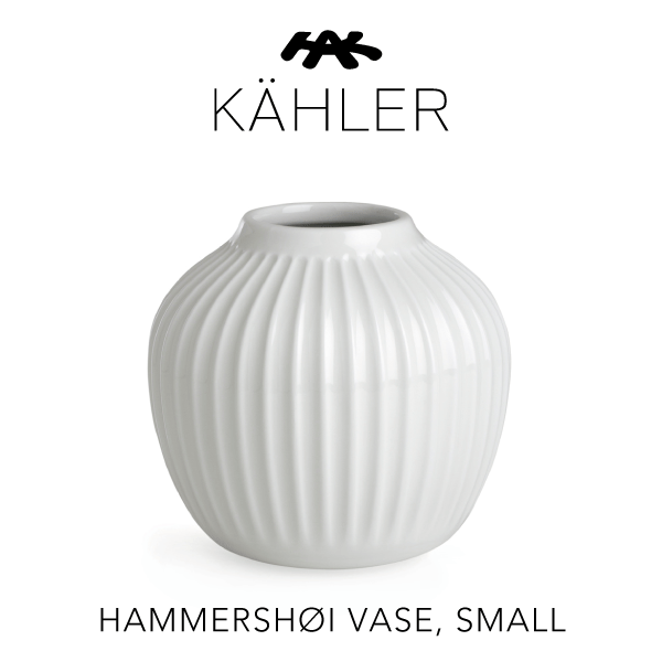 【あす楽対応】Kahler ケーラー　ハンマースホイ　ベース　S　ホワイト　H12.5cm　15375　Hammershoi /花器/花瓶/フラワーベース/陶磁器