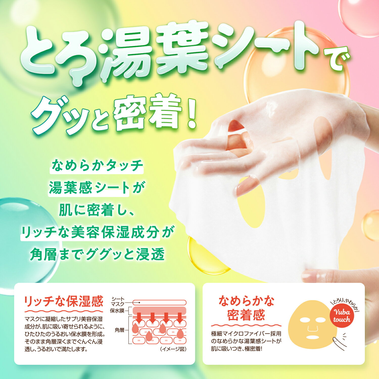 とろ湯葉シートでグッと密着！DHC ハイドラプレミアム サプリフィットマスク 5枚入り（2枚目）