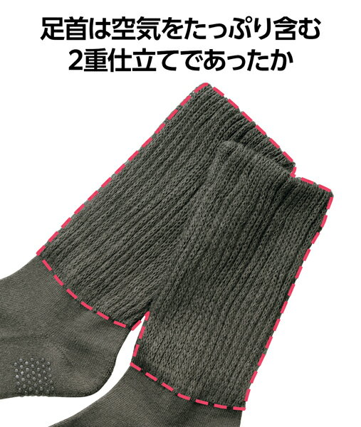 遠赤外線機能と肌側パイルであったか♪「冷え知らずソックス足首二重」 DHC レディ...