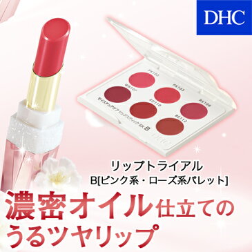 【店内P最大15倍以上&300pt開催】【DHC直販化粧品】高いトリートメント力で唇しっとり、ぷるん！DHCリップトライアル モイスチュアケア EX 6色セット B[ピンク系・ローズ系パレット]【口紅 リップ 落ちない ピンク ベージュ マット】