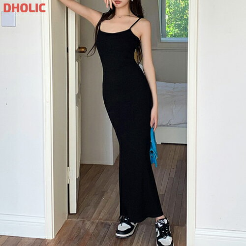 ops レディース 韓国ファッション ノースリーブ ロングワンピース キャミワンピース マーメイド 無地 コットン 綿 伸びる スリム タイト プチプラ セクシー 大人 フェミニン カジュアル 夏 v90001
