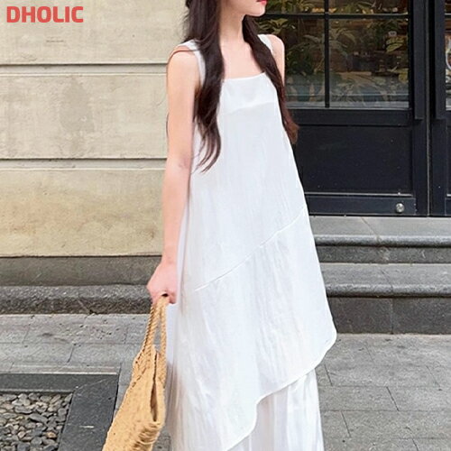 ops レディース 韓国ファッション ノースリーブ ロングワンピース スクエアネック レイヤード Aライン シフォン 楽ちん ゆったり 体型カバー プチプラ ガーリー フェミニン カジュアル デート お出かけ 夏 v90001 IPUMUのサムネイル