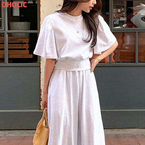 set レディース 韓国ファッション セットアップ ボトムス トップス 半袖 クロップド ロングパンツ ハイ..