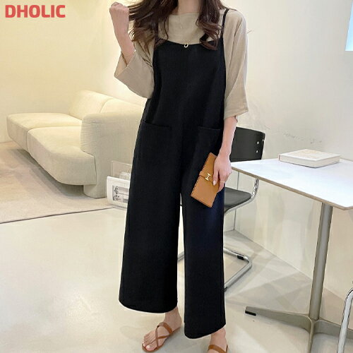 [マラソンSALE][0804NEW] pt レディース 韓国ファッション ボトムス オールインワン ノースリーブ ロングパンツ ワイドパンツ 伸びる 楽ちん 美脚 プチプラ カジュアル オフィス デイリー 着回し 春 夏 秋 d65f06-1 dorg