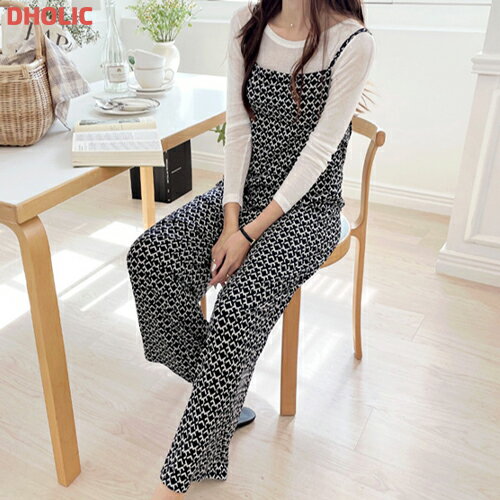 pt レディース 韓国ファッション ボトムス オールインワン ノースリーブ ロングパンツ ワイドパンツ 伸びる パターン 美脚 プチプラ ガーリー フェミニン カジュアル お出かけ 春 夏 秋 d65f06-1 dorg