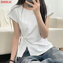 リボンスリット半袖Tシャツ