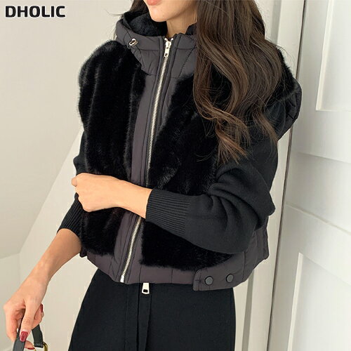 コンビ中綿フードポケットジップアップダウンジャケットベスト