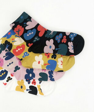 フラワーパターンソックス・p127010 レディース 【acc】【靴下 ソックス 花柄 総柄 ポップ カラフル 可愛い かわいい 韓国 ファッション】【STYLE】