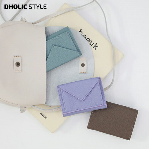 楽天DHOLIC STYLE牛革ステッチミニウォレット・p127213 レディース 【bag】 韓国ファッション 財布 コインケース カードケース ミニサイズ ミニ財布 折り畳み パステル 牛革 秋 春 冬 STYLE