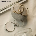 楽天DHOLIC STYLEノットリングピアス・p155486 レディース 【acc】 韓国ファッション アクセサリー ジュエリー ピアス リング ラウンド Cカーブ カーブ ドロップピアス ゴールド シルバー カジュアル 夏 STYLE