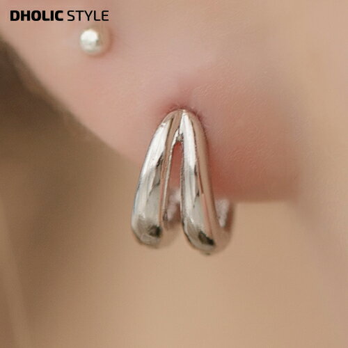 楽天DHOLIC STYLEダブルボルドーラインリングピアス・p234054 レディース 【acc】 韓国ファッション アクセサリー ジュエリー ピアス リングピアス フープ サークル マット ボールド シルバー ゴールド シンプル デイリー カジュアル 春 STYLE デート