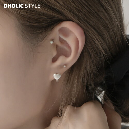 楽天DHOLIC STYLEミニハートリングピアス・p261063 レディース 【acc】アクセサリー ピアス ハート ミニ 小さい 小さめ かわいい 可愛い 大人 さちげない ゴールド シルバー マット フープ 韓国ファッション STYLE