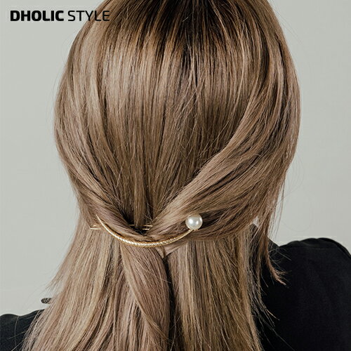 楽天DHOLIC STYLEパール風ポイントウェーブラインバレッタ・p284294 レディース 【acc】 韓国ファッション アクセサリー ヘアアクセサリー バレッタ パール風ポイント ウェーブライン ヘア飾り 髪飾り 髪結び ゴールド シルバー 大人 ラブリー 夏 カジュアル 春 STYLE