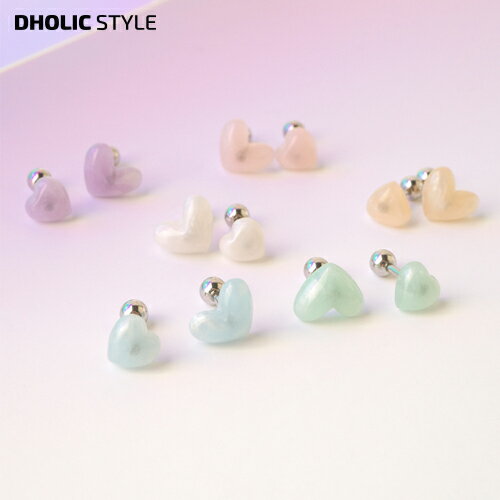 楽天DHOLIC STYLE2TYPEハートモチーフピアス（片耳用）・p322659 レディース 【acc】ピアス ジュエリー アクセサリー ハート モチーフ 片耳 単色 ミニ ビッグ パステル かわいい 可愛い フェミニン ガーリー 上品 大人 キュート 韓国ファッション STYLE