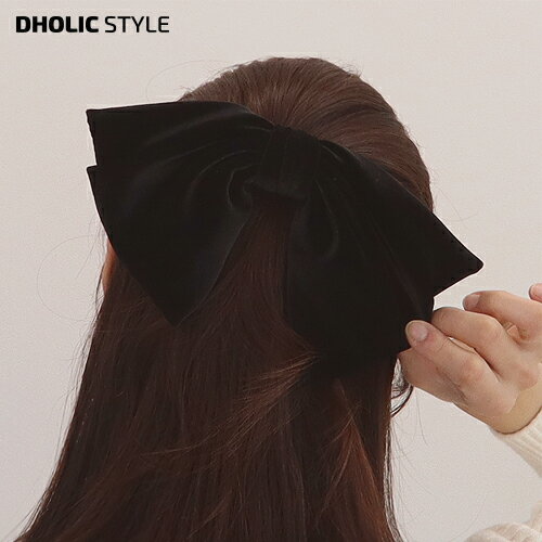 楽天DHOLIC STYLEベルベットビッグリボンバレッタ・p454721 レディース 【acc】 韓国ファッション ヘアアクセサリー バレッタ ヘアピン リボン ベロア ベルベット ベッチン ビーロード ビッグリボン リボン 大きめ 半結び ハーフアップ 長い髪 カジュアル 冬 STYLE