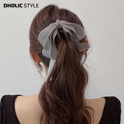 楽天DHOLIC STYLEシースルーダブルリボンバナナクリップ・p487429 レディース 【acc】 韓国ファッション アクセサリー ヘアアクセサリー ヘアクリップ リボン シースルー バナナクリップ ガーリー お出かけ まとめ髪 ヘアアレンジ 春 夏 秋 冬 カジュアル STYLE