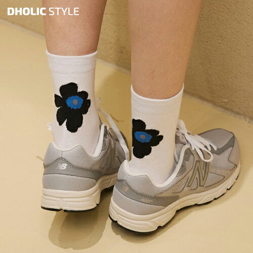 楽天DHOLIC STYLEバックフラワーソックス・p579823 レディース 【acc】 韓国ファッション アクセサリー ソックス 靴下 バック プリント フラワー 花 モード お出かけ 着回し シンプル アクセント カラー 春 夏 秋 冬 STYLE