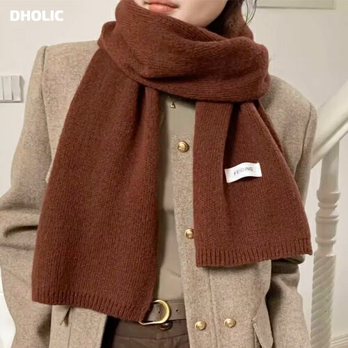 etc レディース 韓国ファッション 小物 ファッション雑貨 マフラー 防寒 ニット 伸びる 単色 カラバリ プチプラ シンプル カジュアル デイリー 着回し 秋 冬 bada c35210