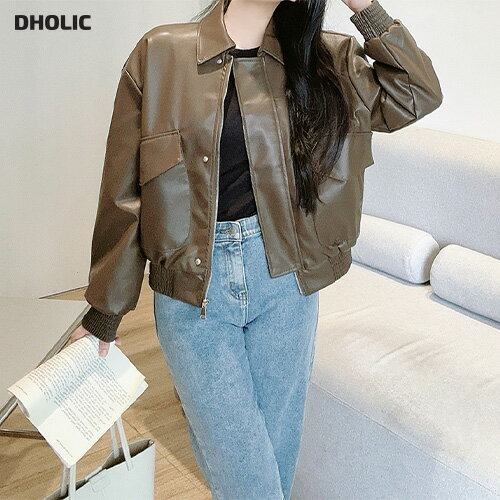 [BADA] jk レディース 韓国ファッション アウター 長袖 クロップド カラーネック 裾ゴム 袖口ゴム プチプラ シック シンプル ガーリー フェミニン 大人 カジュアル お出かけ 着回し 春 秋 d61d07-1