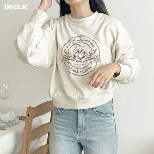 [BADA] tops レディース 韓国ファッション トップス 長袖 クロップド ロゴt レタリング ドロップショルダー 綿混 プチプラ シンプル ガーリー 大人 フェミニン カジュアル 春 秋 d61i05