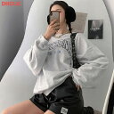 tops レディース 韓国ファッション トップス スウェット 長袖 トレーナー 裏起毛 刺繍 ロゴ 綿 コットン 大人 ガーリー カジュアル シンプル デイリー...