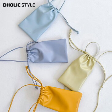 レザー調ドロストクロスバッグ・p222465 レディース 【bag】 韓国 ファッション バッグ かばん ポシェット サコッシュ ミニ 小 小型 スマホ入れ スマホホルダー 合皮 ショルダーバッグ ミニバッグ ワンマイルウェア カジュアル 夏 STYLE